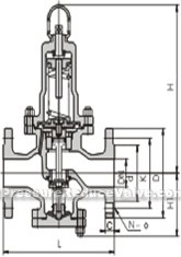 Direct effect-type film spring reducing valve constructral diagram