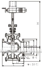 Electric double seat steam reducing valve constructral diagram