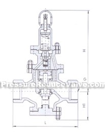 Internal thread piston steam reducing valve constructral diagram