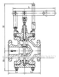 Lever-type steam reducing valve constructral diagram